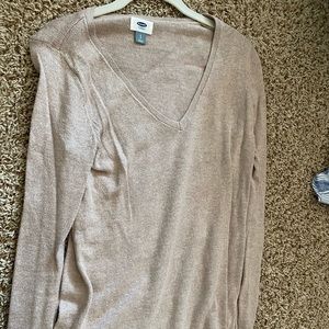 Old Navy Tan V-Neck Sweater Size S